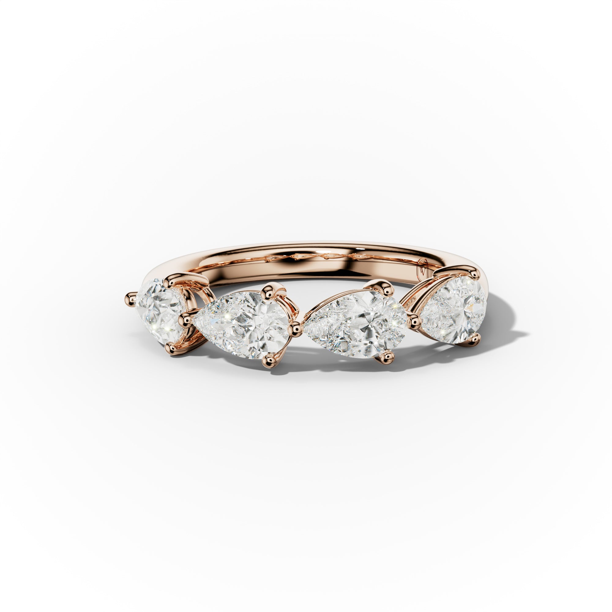 2.0 Carat East West Pear Shape Diamond Anniversary Band